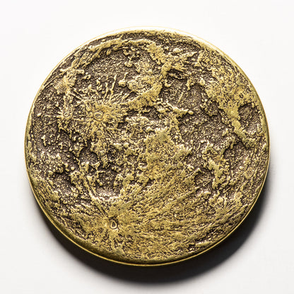 The Sun and Moon Worry Coin - Aztec Sun Stone Calendar and Moon