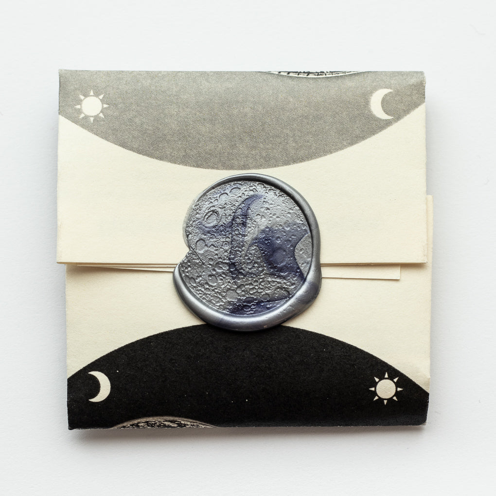The Sun and Moon Worry Coin - Aztec Sun Stone Calendar and Moon in Fine Silver