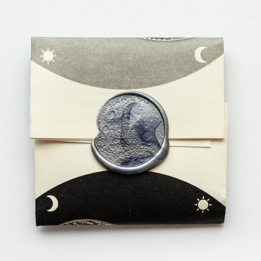 The Sun and Moon Worry Coin - Aztec Sun Stone Calendar and Moon in Fine Silver