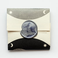 The Sun and Moon Worry Coin - Aztec Sun Stone Calendar and Moon in Fine Silver