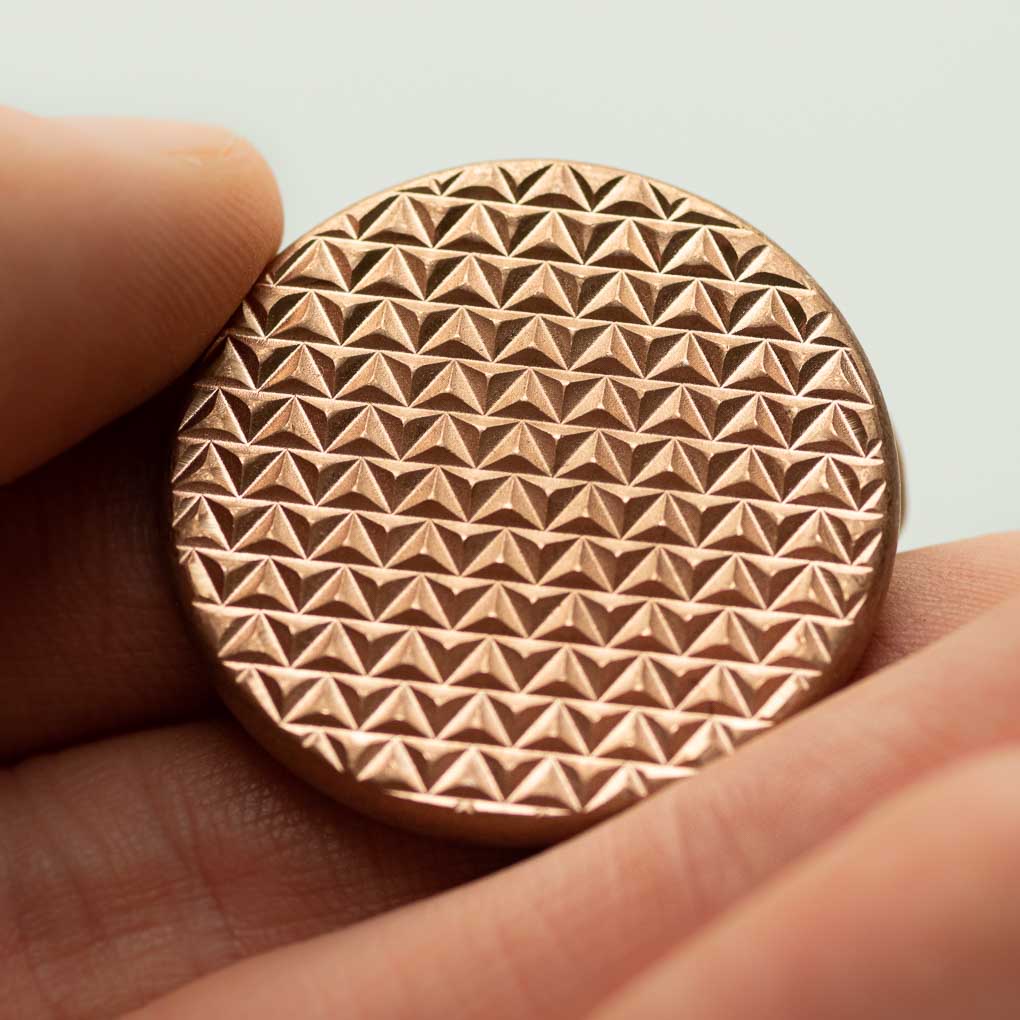 Duplex Worry Stone - Raw Copper - Hammered and Textured Combo