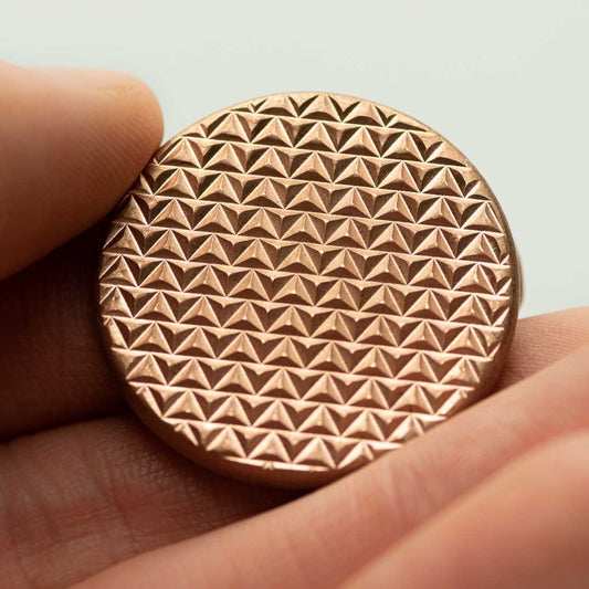 Duplex Worry Stone - Raw Copper - Hammered and Textured Combo