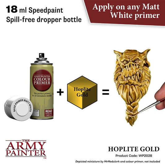 Army Painter Warpaints Speedpaint 2.0: Hoplite Gold 18ml – One-Coat Metallic