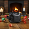 "Traveler" Leather Dice Bag / Purse (Black)