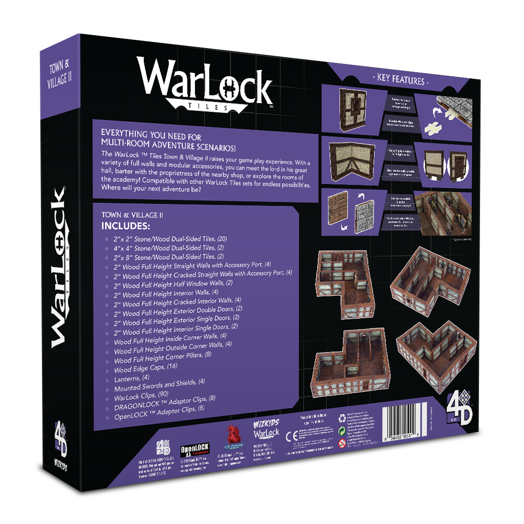 WarLock Tiles: Town & Village II - Full Height Plaster Walls