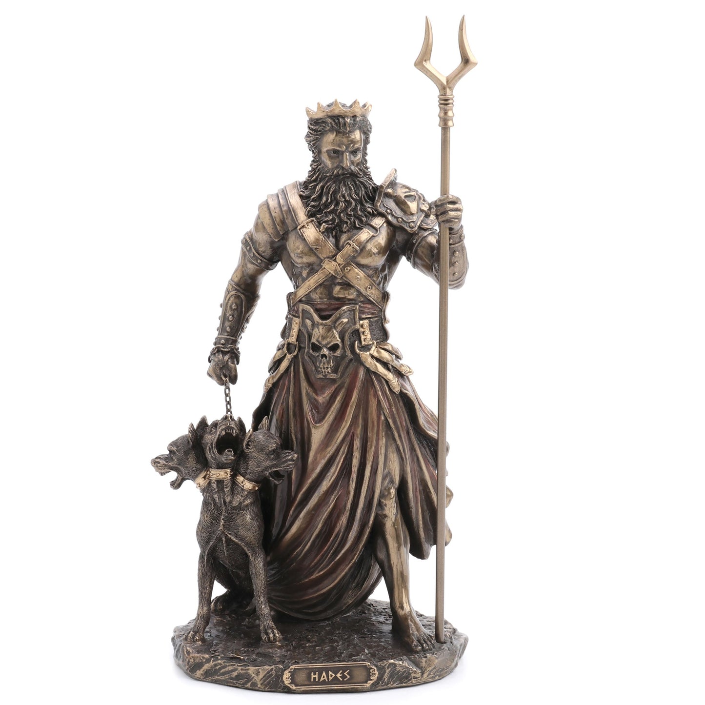 Hades, Ruler of the Greek Underworld with Cerberus Figurine