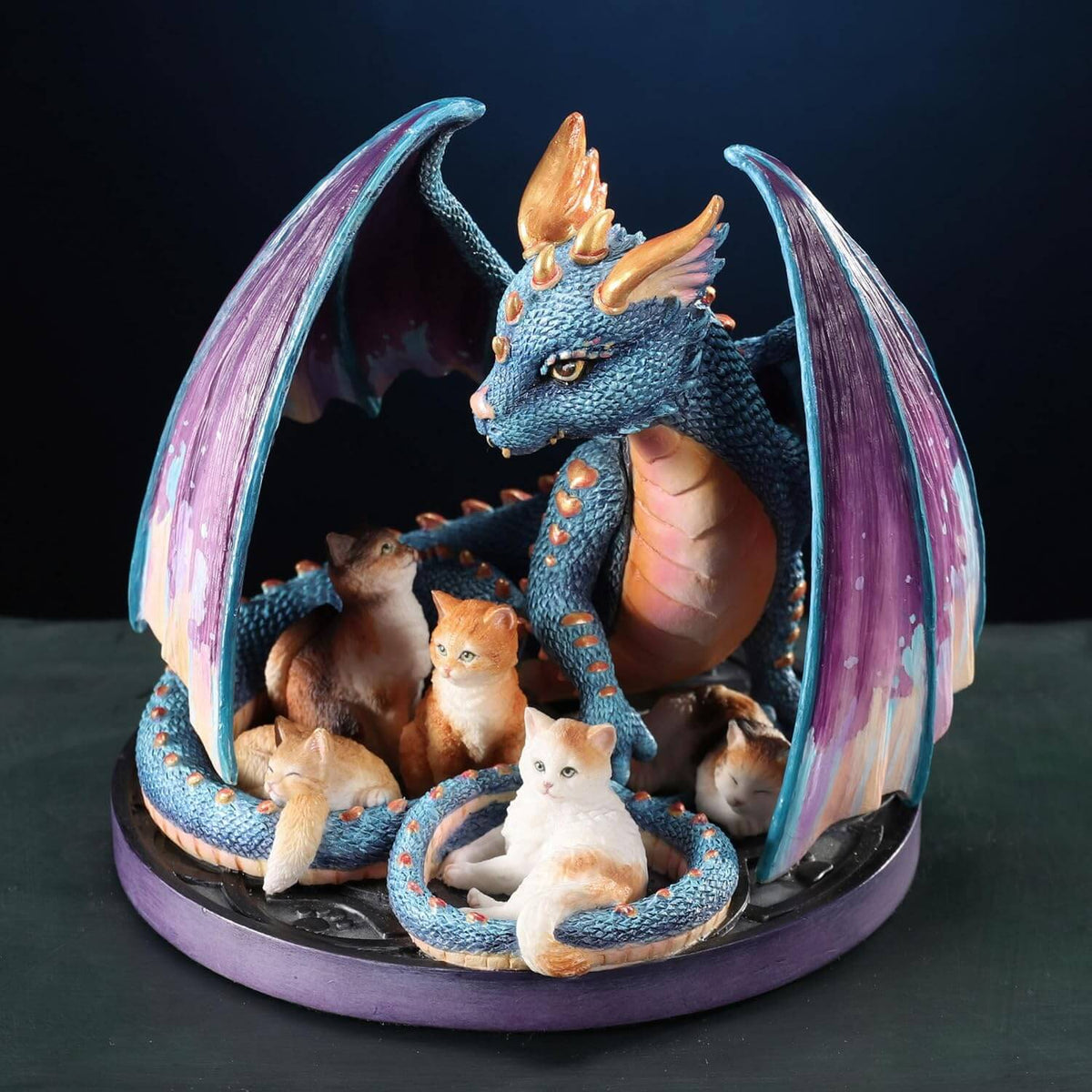 Foster Family – Selina Fenech Dragon & Five Kittens Polystone Fantasy Figurine
