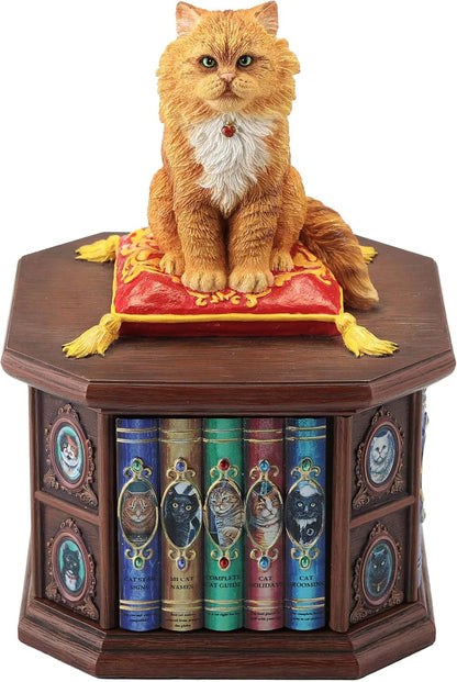 Mad About Cats – Lisa Parker Cat & Bookshelf Polystone Jewelry Trinket Box