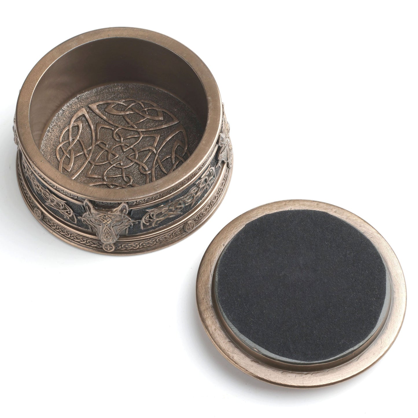 Fenrir Viking Rune Round Trinket Box