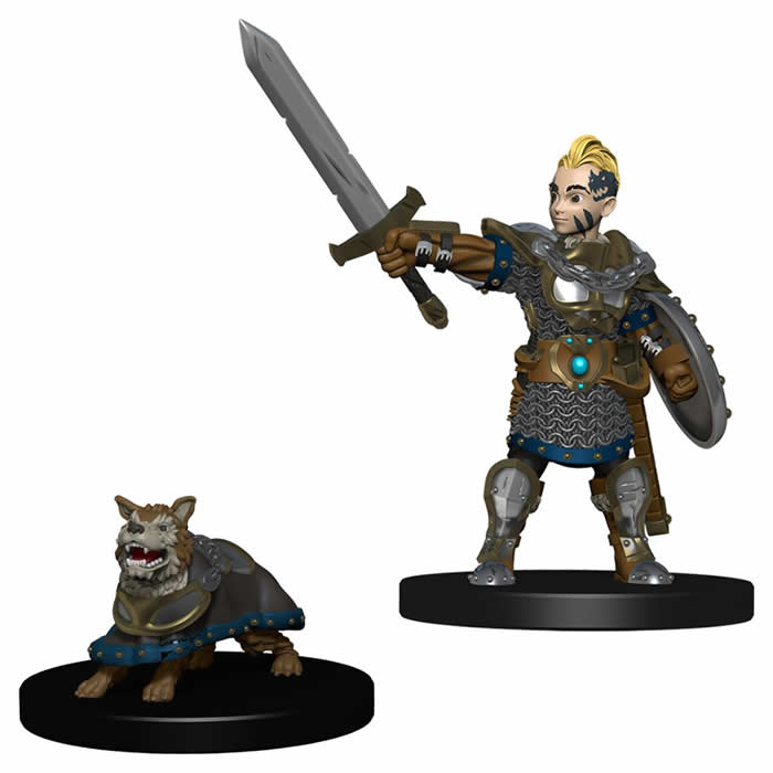 Boy Fighter And Battle Dog Miniatures Pre-painted Minis
