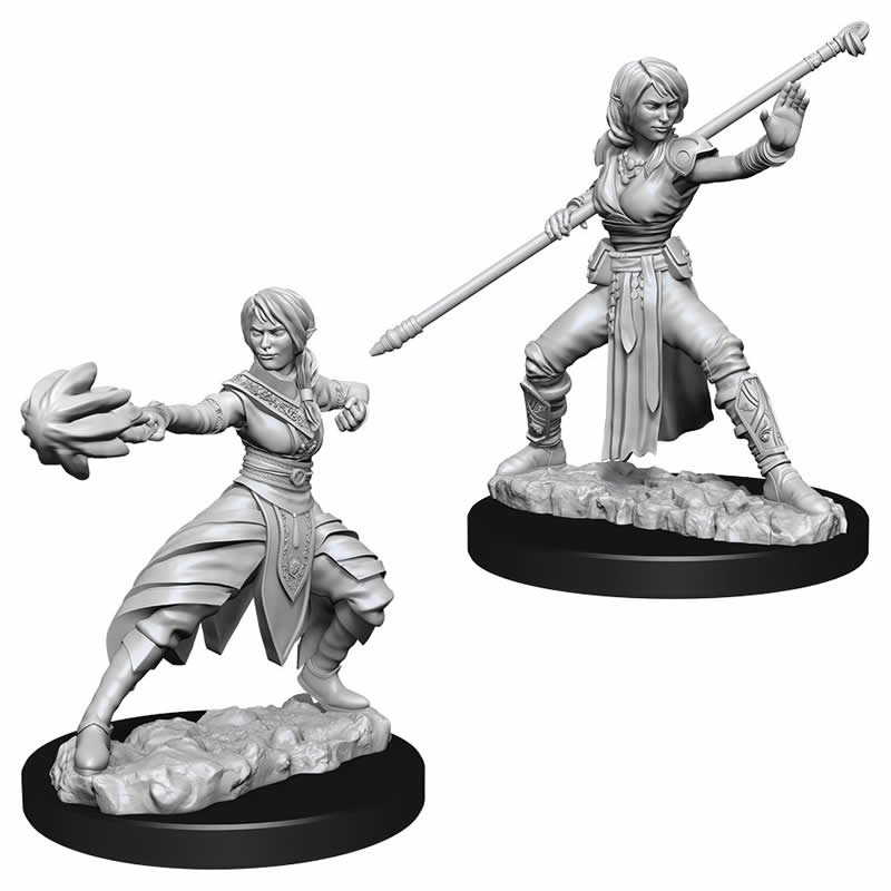 Female Half-Elf Monk Miniature - D&D Nolzur's Marvelous Unpainted Minis