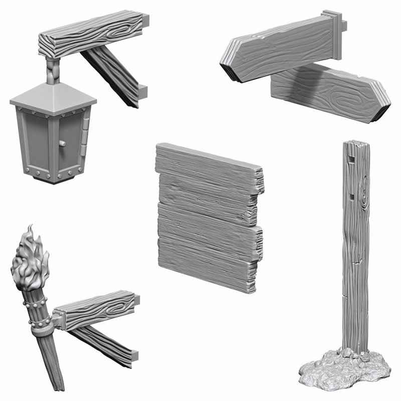 WZK73869 Signs and Lights Miniature Deep Cuts Unpainted Miniatures WizKids