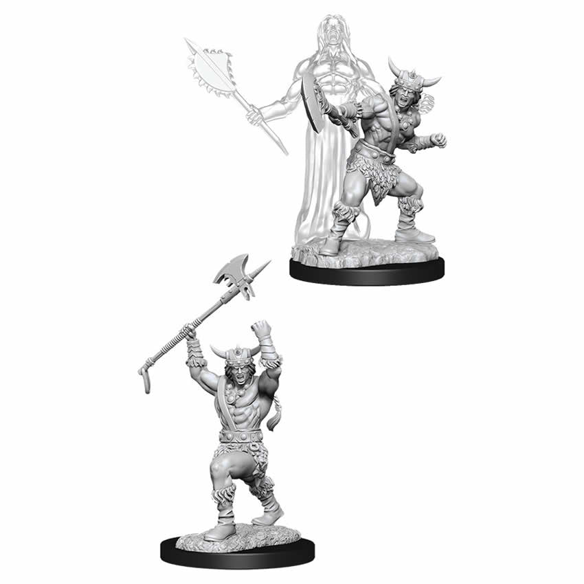 Male Human Barbarian Unpainted Miniature - Nolzur's Marvelous D&D WZK90007