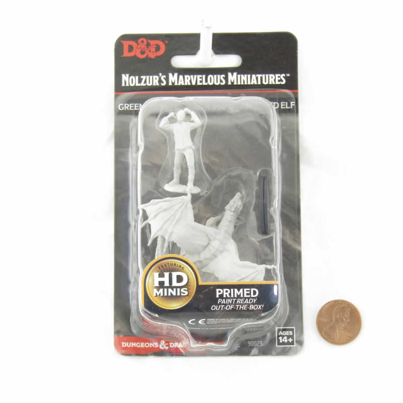 WZK90029 Green Dragon Wyrmling and Afflicted Elf Nozurs Marvelous Miniatures D&D Unpainted Miniatures