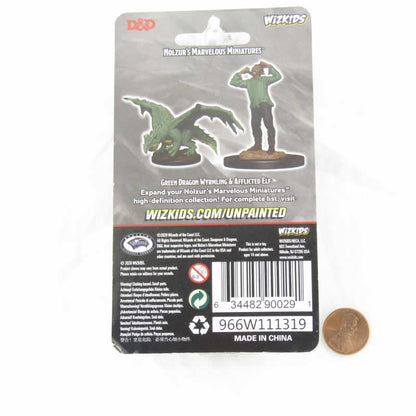 WZK90029 Green Dragon Wyrmling and Afflicted Elf Nozurs Marvelous Miniatures D&D Unpainted Miniatures