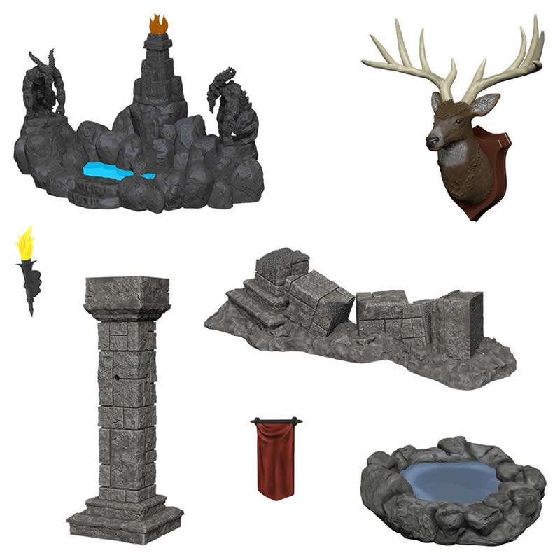 Pools and Pillars Miniature Accessories Unpainted - Deep Cuts WZK90045