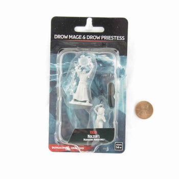 WZK90071 Drow Mage and Drow Priestess Nozurs Marvelous Miniatures D&D Unpainted Miniatures
