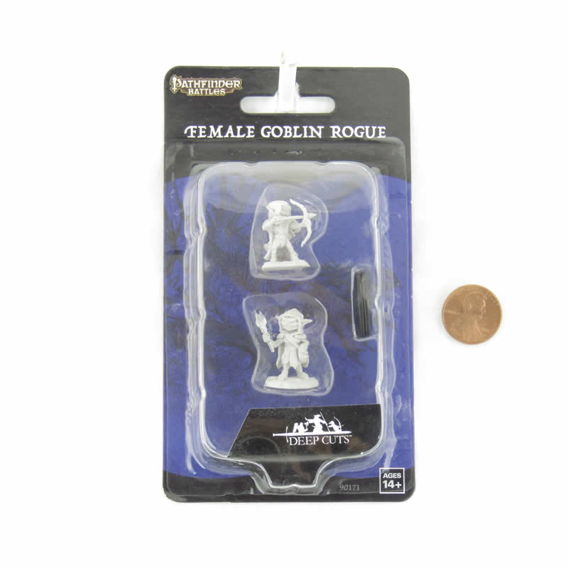 WZK90171 Goblin Rogue Female Male Miniature Pathfinder Battles Deep Cuts Unpainted Miniatures