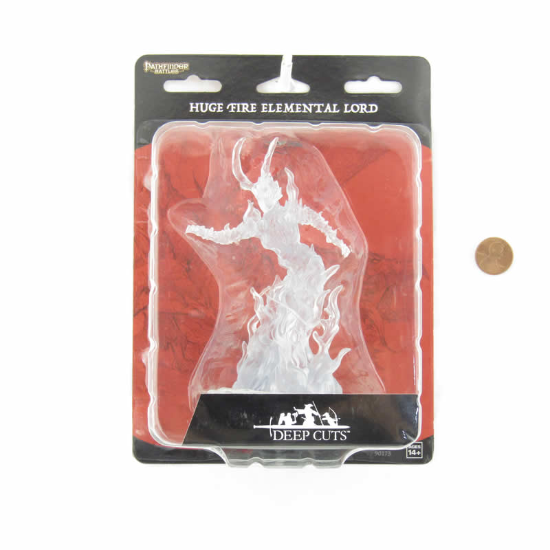 WZK90173 Huge Fire Elemental Lord Miniature Pathfinder Battles Deep Cuts Unpainted Miniatures