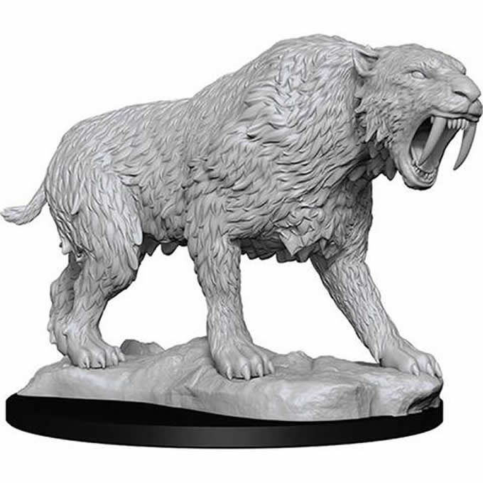 Saber-Toothed Tiger - WizKids Deep Cuts Unpainted Miniatures | WZK90272