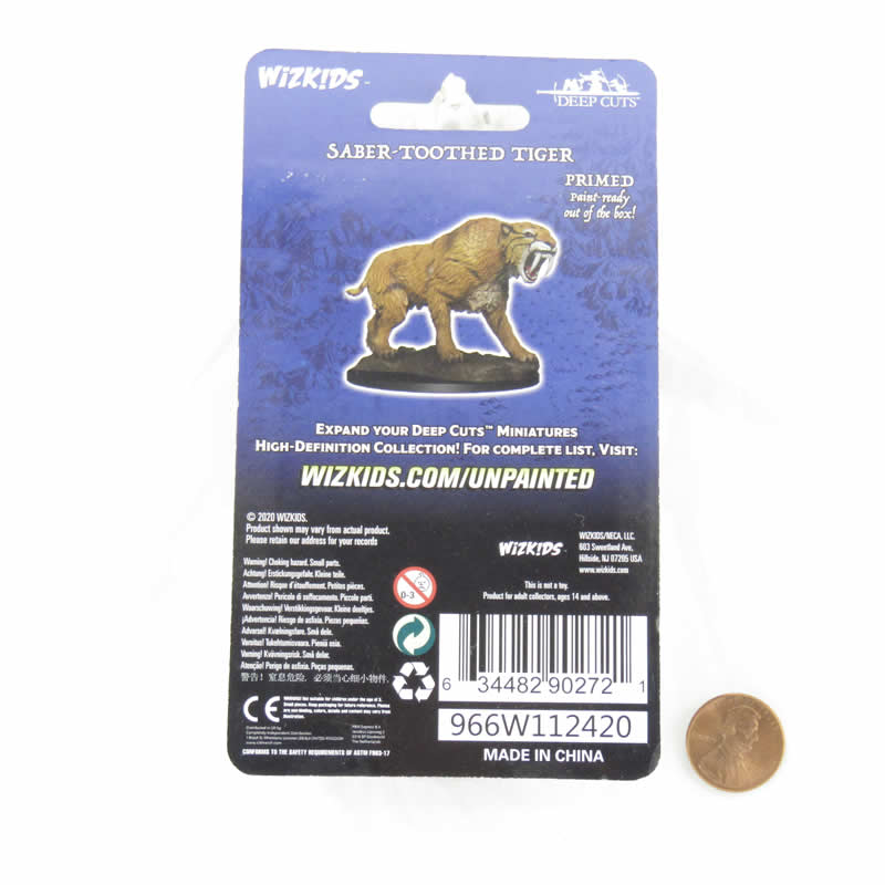 Saber-Toothed Tiger - WizKids Deep Cuts Unpainted Miniatures | WZK90272