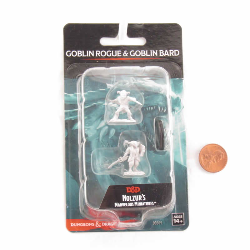 Goblin Rogue and Goblin Bard - D&D Nolzur's Marvelous Unpainted Miniatures | WizKids WZK90309