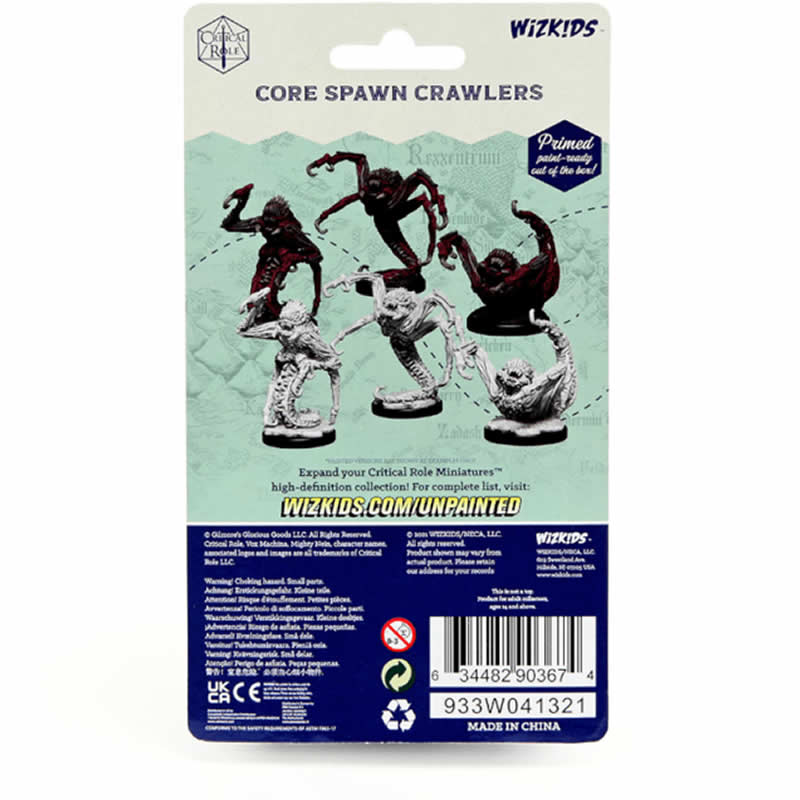 WZK90367 Core Spawn Crawlers Unpainted Miniatures Critical Role Series Figures