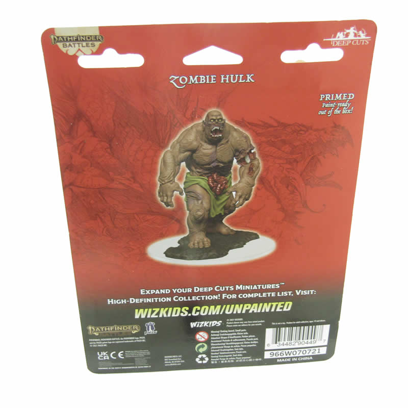 WZK90449 Zombie Hulk Miniature Figure Pathfinder Battles Deep Cuts Unpainted Miniatures