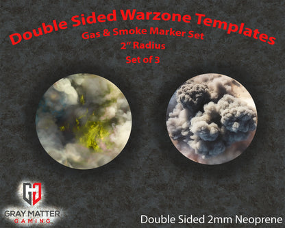 Green and Purple Energy Double-Sided Neoprene Objective Markers 7.57" - Wargaming Tokens Set of 6