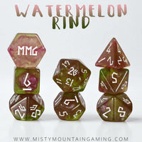 Watermelon Rind Resin Dice Set