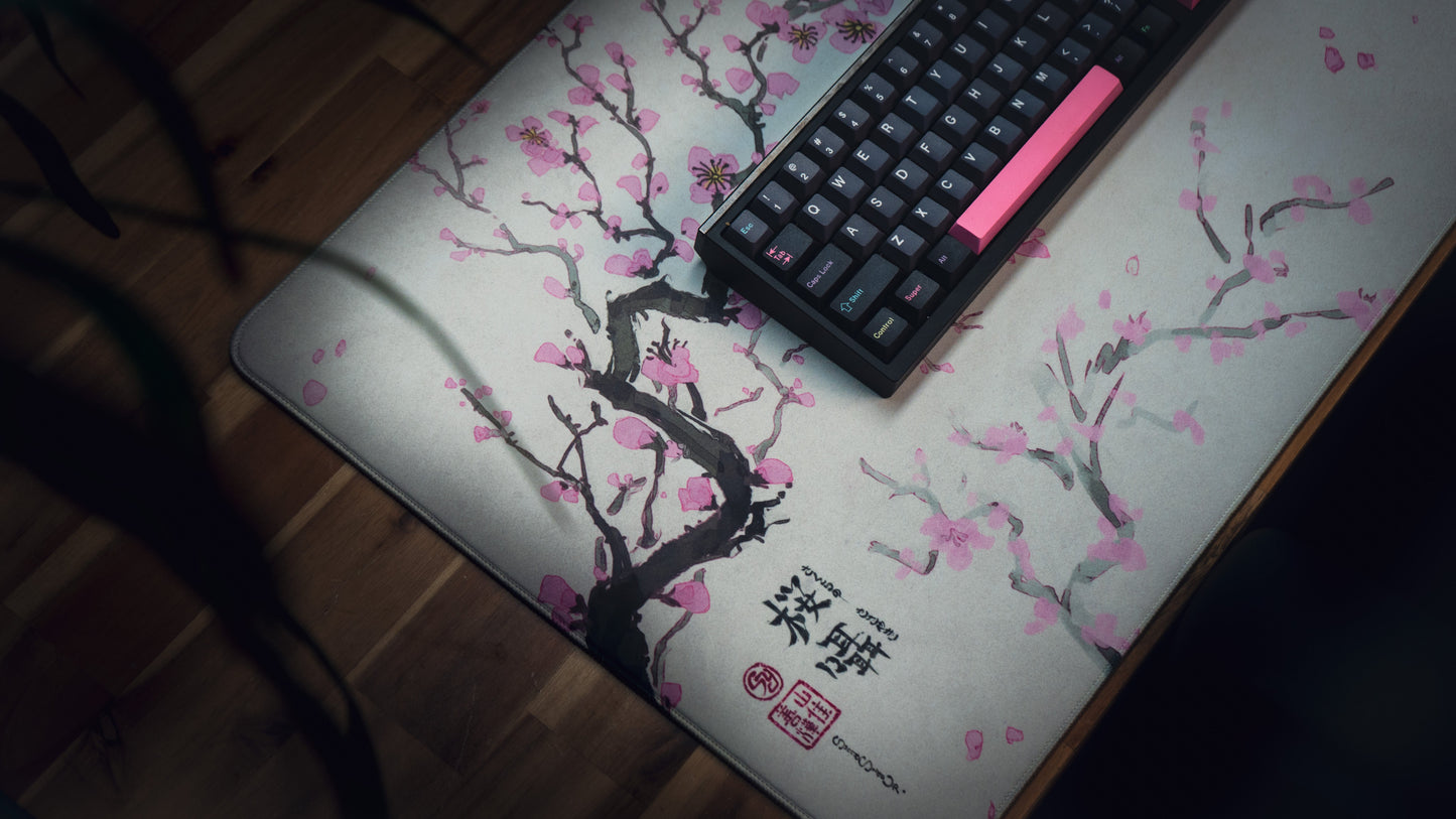 "Whispers of Sakura" — Cherry Blossom Deskmat