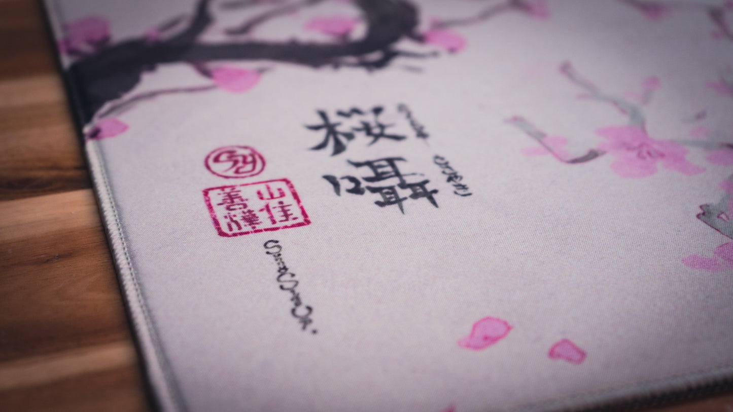 "Whispers of Sakura" — Cherry Blossom Deskmat