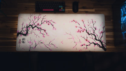 "Whispers of Sakura" — Cherry Blossom Deskmat