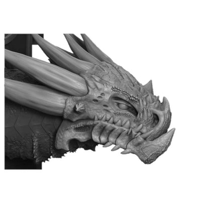 White Chromatic Dragon Wall-Mountable Bust