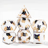 Black purple ears and big eyes cute cat resin DND dice set