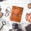 Vintage World Map 7x5 Handmade Leather Journal