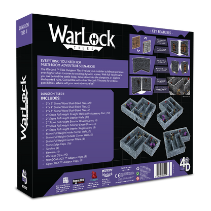 WarLock Tiles: Dungeon Tiles II – Full Height Stone Walls