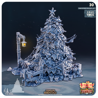 Cast n Play Christmas Village Terrain Set – 3D Printed 28mm 32mm D&D