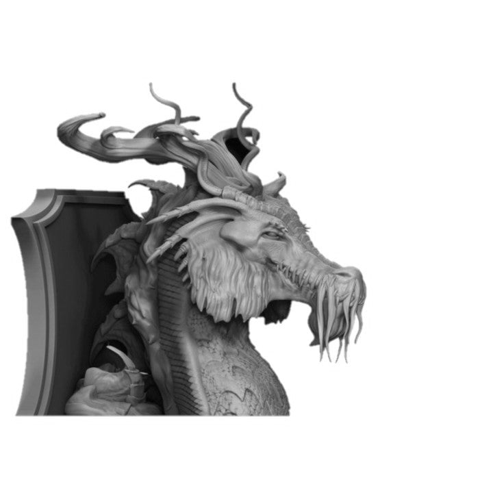 Yellow Chromatic Dragon Wall-Mountable Bust