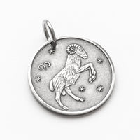 Zodiac Aries Moon Silver Necklace