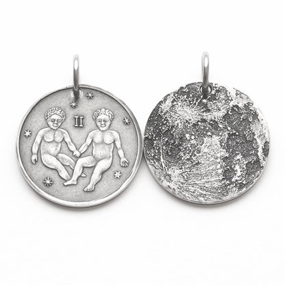 Zodiac Gemini Moon Silver Necklace