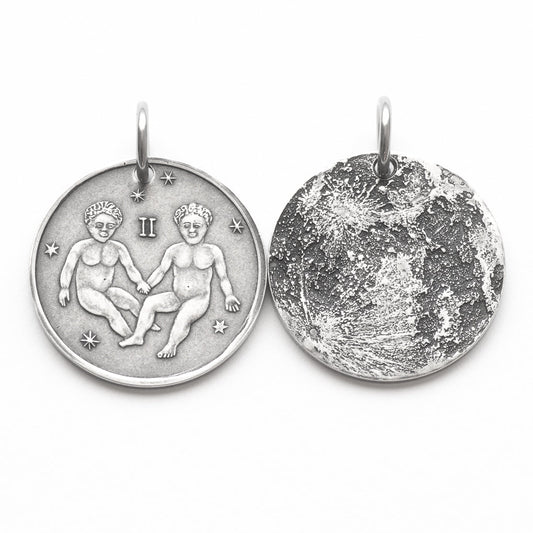 Zodiac Gemini Moon Silver Necklace