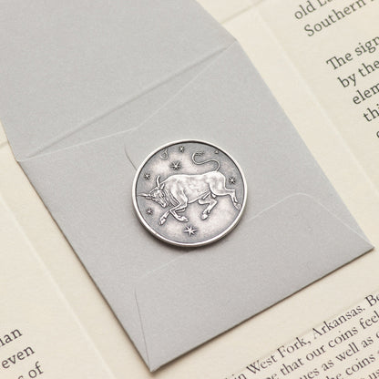 Zodiac Taurus Moon Silver Necklace