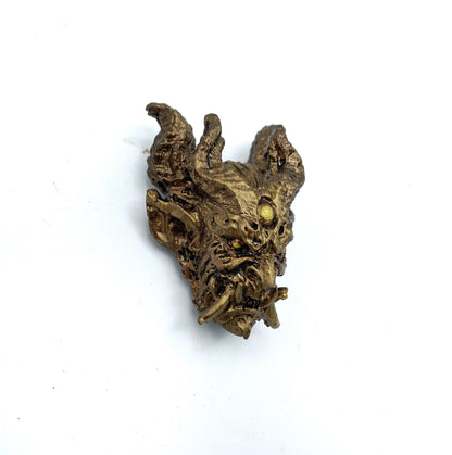 Oni Demon Head Magnet, Hand Painted Resin Sculpture | Mythic Fantasy Decor | Japanese Monster Magnet for Fantasy and Gothic Decor