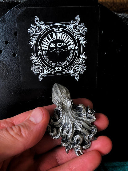 Octopus Magnet, Hand Painted Resin Sculpture | Nautical Fantasy Decor | Octopus Kraken Magnet for Fantasy and Gothic Decor
