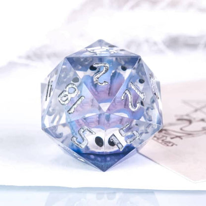 Purple Beholder 22mm D20 DND Roll a D20 Dice Handmade Sharp Resin
