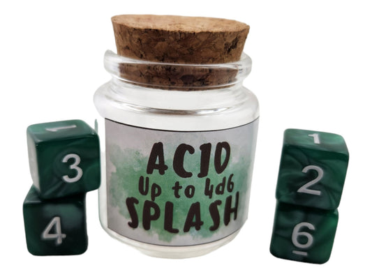 Acid Splash spell dice jar