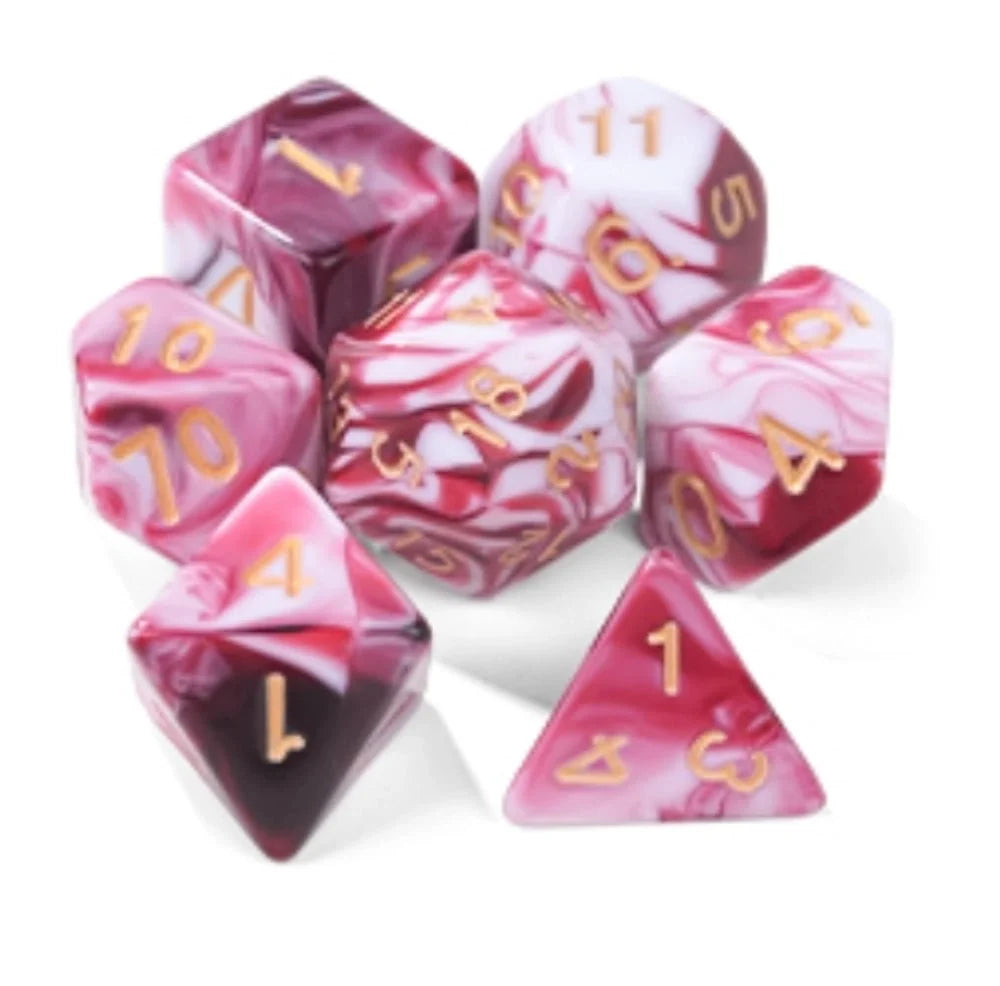 Acrylic two-color mix and match dnd dice set + dice tray
