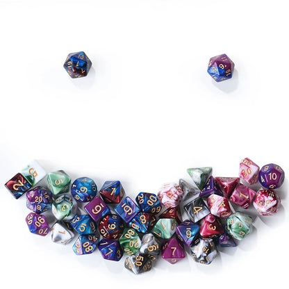 Acrylic two-color mix and match dnd dice set + dice tray