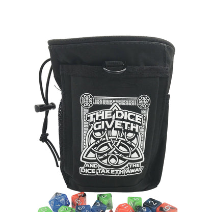 Dice Giveth and Taketh Deluxe Dice Bag – Large Waterproof RPG Dice Storage